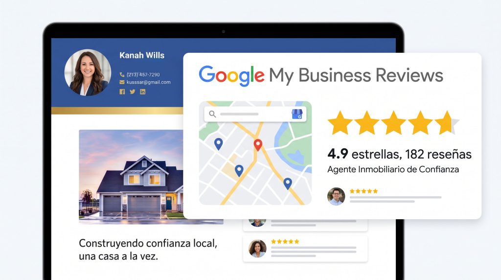 Reseña de cliente maquetada como publicación de Instagram para integrar las reseñas del agente inmobiliario en Madrid en su marca personal
