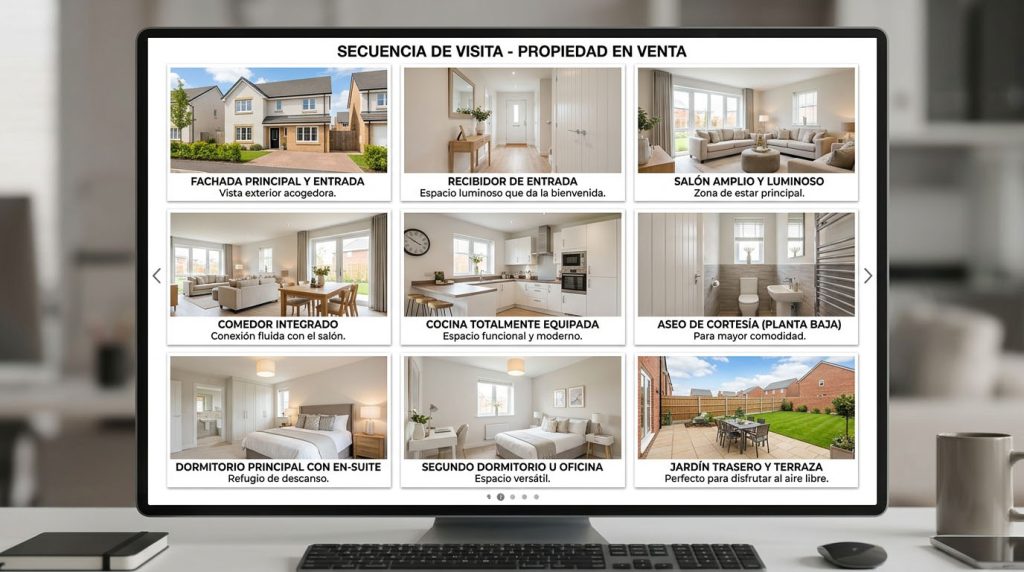 Galería de un anuncio inmobiliario con las fotos ordenadas en el recorrido correcto, evitando los errores en anuncios inmobiliarios de secuencia