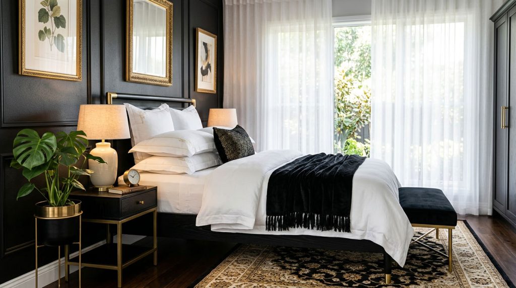 Comparativa de home staging real frente a virtual staging del mismo dormitorio en la fotografía inmobiliaria de una vivienda